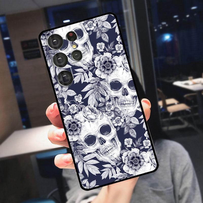 Готический Чехол-Череп Для Samsung Galaxy S25 Ultra S24 S22 S21 S23 Plus S20 FE S9 S10 S24 FE