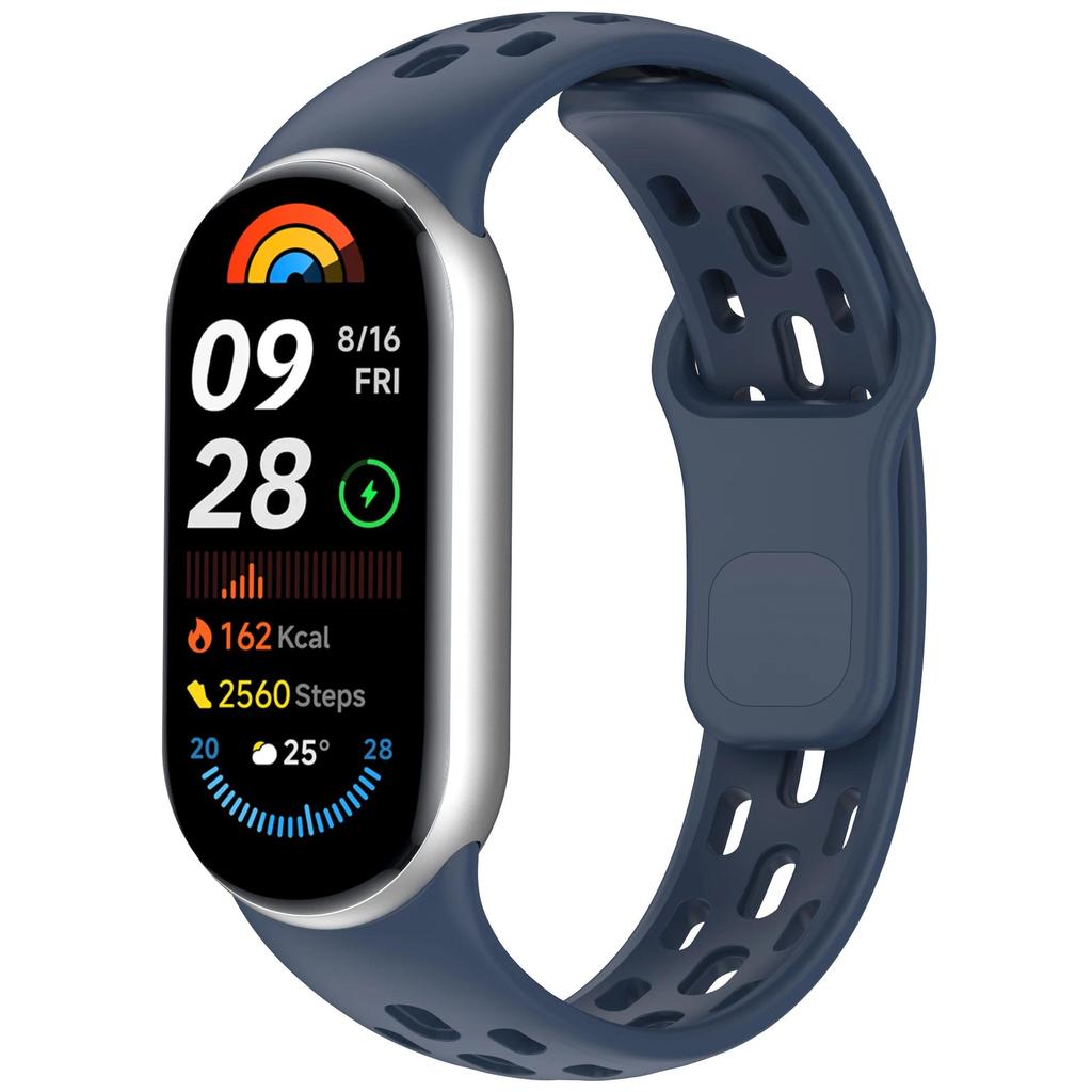 Силиконовый ремешок для Xiaomi Mi Band 10 Аксессуары Спортивный дышащий Браслет Наручный ремешок pulseira correa для Xiaomi Mi band 9 8