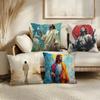 Jesus Cushion Cover Soft Short Plush Pillow Cover Smooth Cozy Texture Aesthetic Cushion Case Home Decor