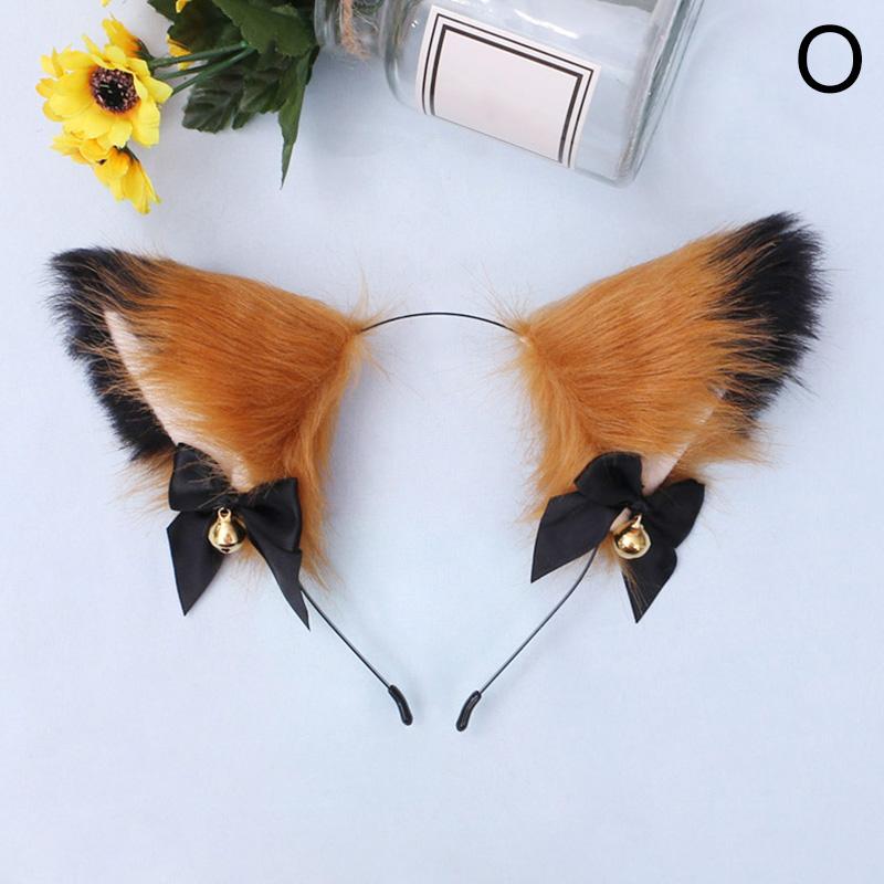 Милый кот, лисий мех, обручи для волос, ночная вечеринка, клуб, косплей, повязка на голову, меховые повязки на голову, зажимы-колокольчики, аксессуары для волос для девочек, повязка для волос с ушками