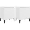 VidaXL Bedside Tables with White Metal Legs 40x30x50 Cm 805834
