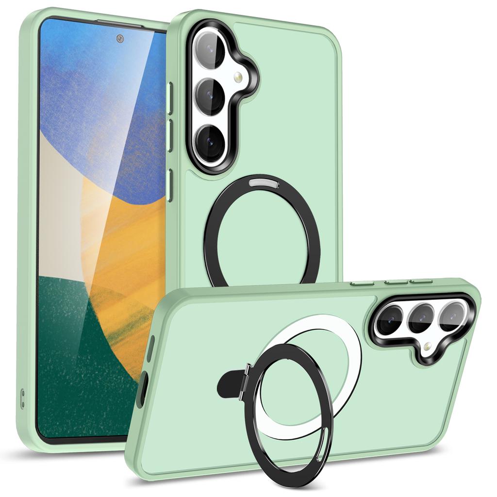 Чехол для Samsung Galaxy S24 PC+TPU Магнитное кольцо Подставка Защитная крышка для телефона