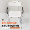 Shower Chair, Shower Seat with Back, Adjustable Height Shower Stool, Shower Chair for Inside Shower Bathtub, Non-slip Bathroom Bench Bath Chair for
