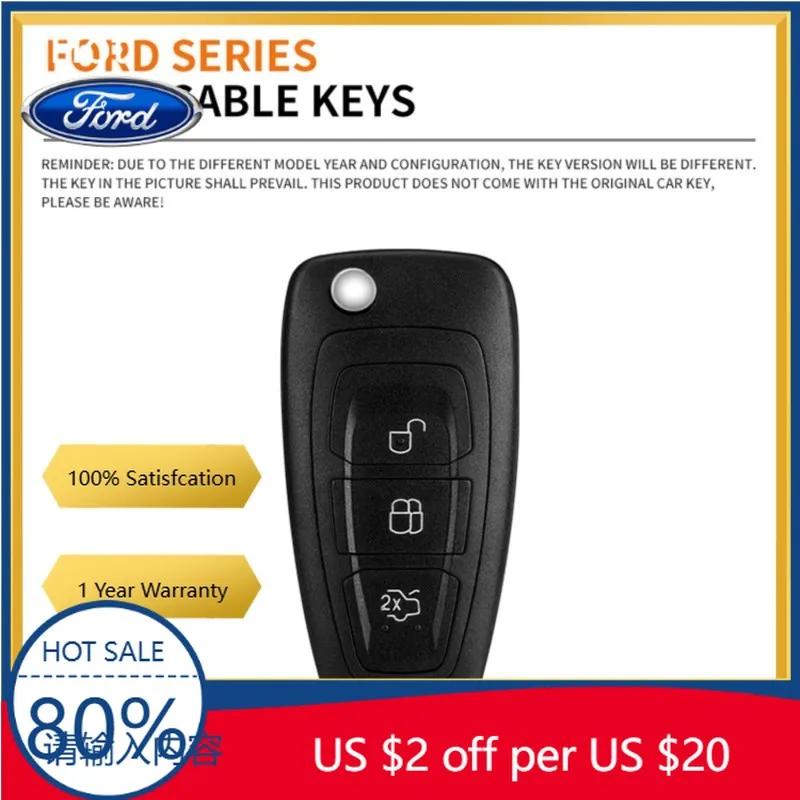 Car Sticker 2026 For Ford Car Flip Key Case Cover Fob Shell For Ford Ranger C-Max S-Max Focus Galaxy Mondeo Transit Tourneo Cust