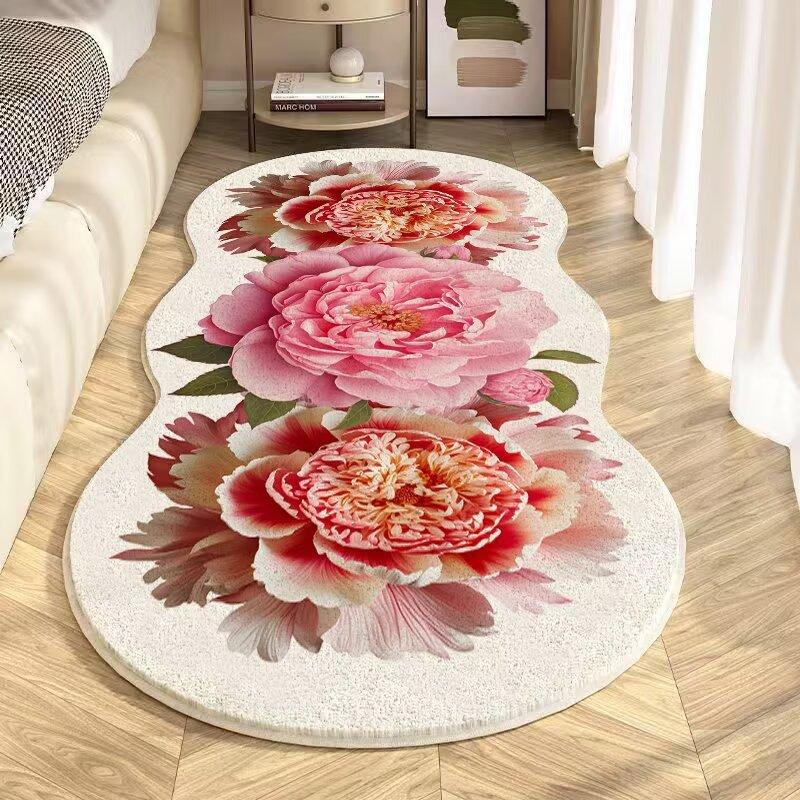 3D Цветочный Ковер Утолщенный Удобный Комнатный Прикроватный Ковер Ковер для Гостиной Кофейного Столика Грязеотталкивающий