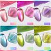 MEET ACROSS 7ml Glass Cat Eye Magnetic Gel Glitter Colorful Laser Gel Nail Polish Semi Permanent Shiny Varnish UV Gel for Nail Art Design