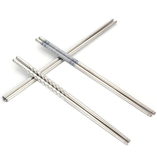 3 пары полезных палочек для еды из нержавеющей стали, простые в использовании, нескользящие серебряные нескользящие палочки для еды для банкета, ресторана, кухни