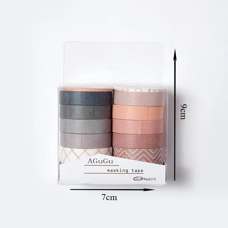 Набор из 10 рулонов кавайных васи-лент, школьные принадлежности, милые наклейки, маскировочная лента, эстетичные канцелярские товары, скрапбукинг, украшение для дневника