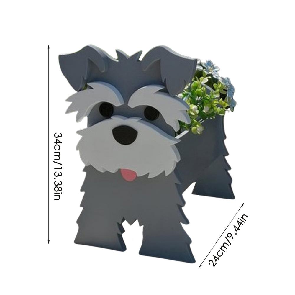 Cute Animal Shaped Flower Planter PVC Pet Dog Potted Garden Yard Decoration Plant Container Holder For Outdoor Indoor Plants