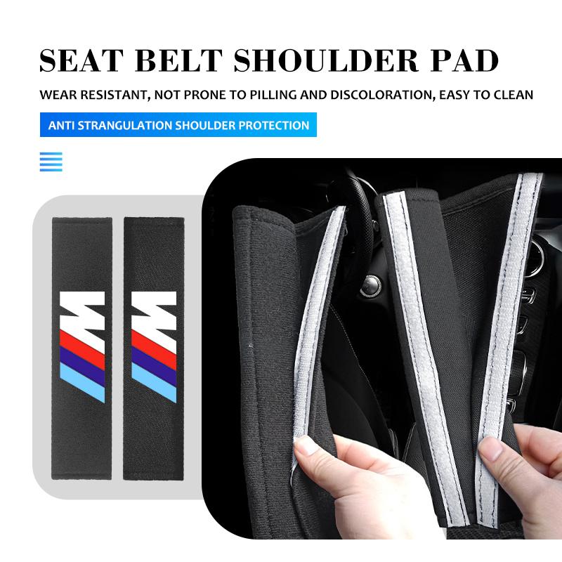 JKGN2 Car Seat Belt Cushion Plush Safety Belt Shoulder Protector Pads For BMW M F10 F20 F30 F40 F15 F25 F26 F31 F49 E62 E83 E84