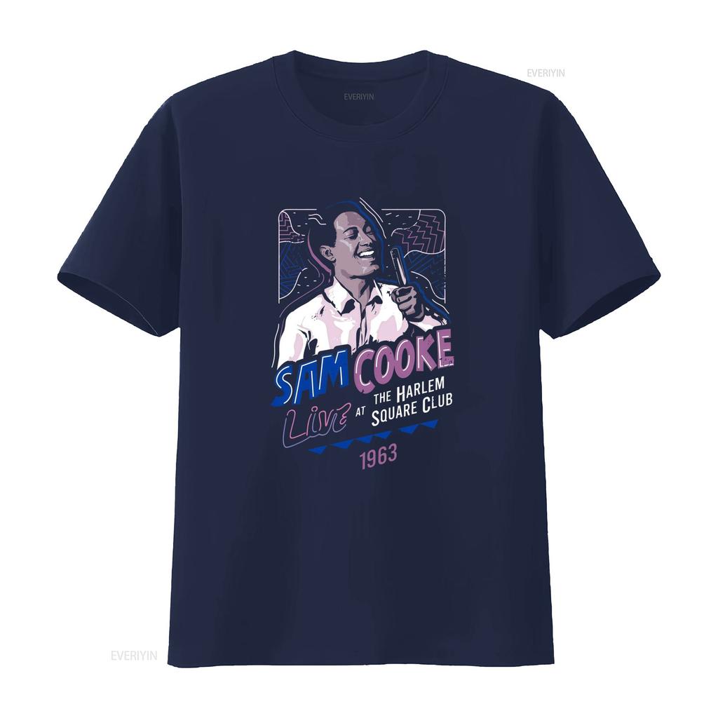 Vintage Sam Cooke Live at Harlem Square Club 1963 T Shirt Heavy Cotton Black Full Size vintage Washed homme Casual Slightly