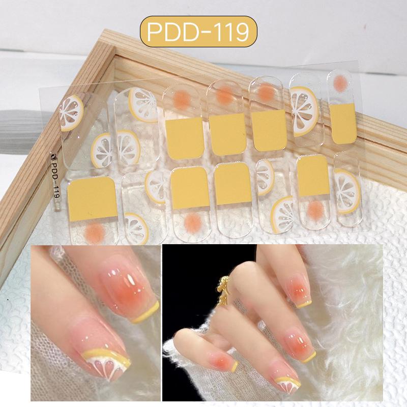 Press On Nail Stickers 1 Sheet Long Lasting Floral Pattern Self Adhesive Fake Nails for Gift Giving