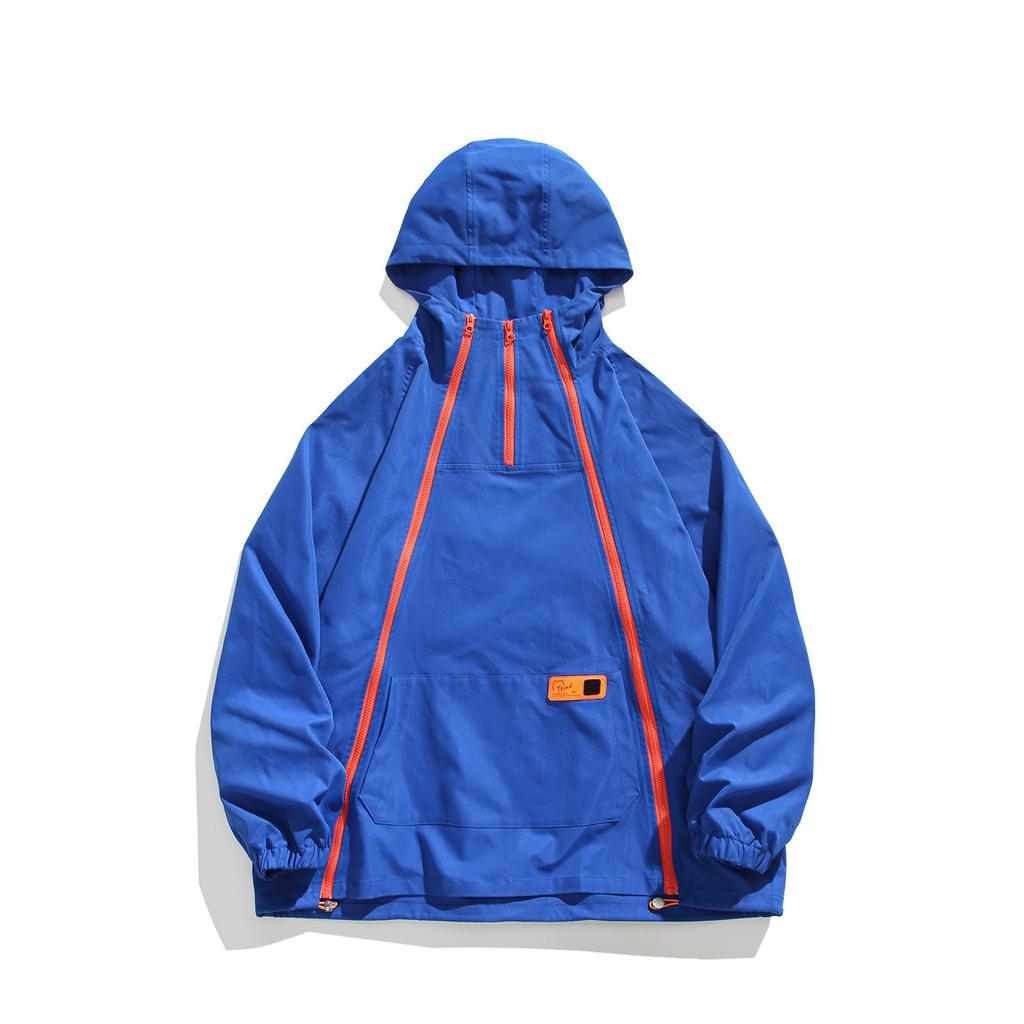 Осенняя новая мужская куртка с капюшоном, пальто, повседневный цветной контрастный топ для мужчин