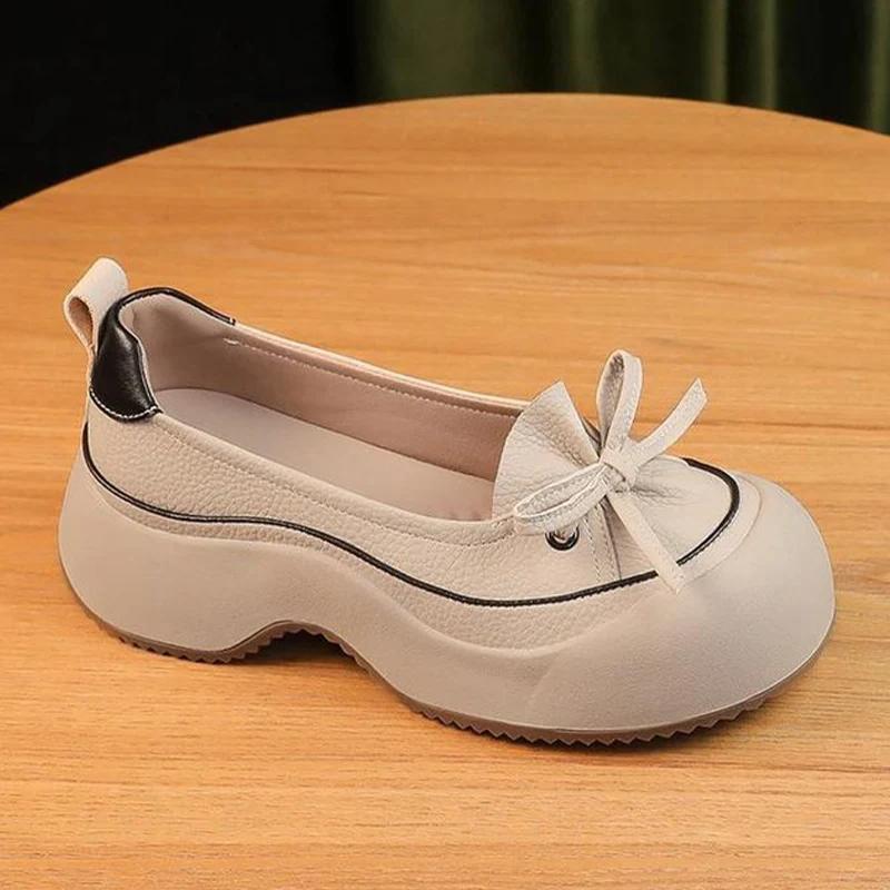 Туфли Мэри Джейн на платформе с бантом, дизайнерские туфли на среднем каблуке, повседневная обувь, осень 2024, новые сандалии, женские туфли для ходьбы