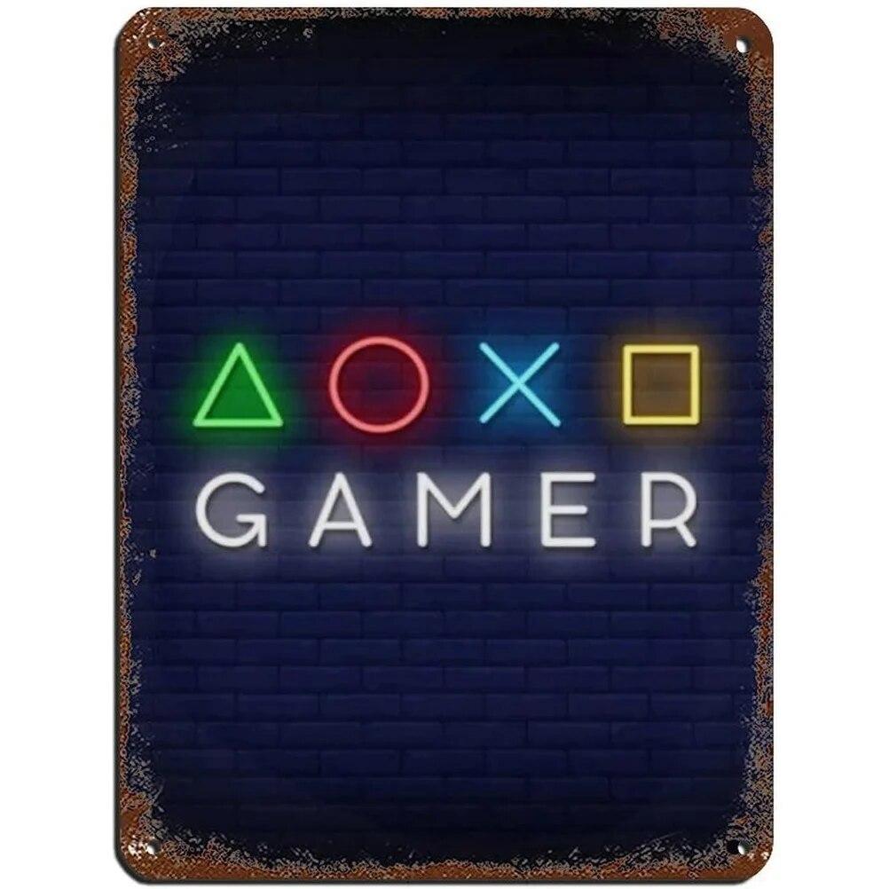 Ретро контроллер, коллекционеры, видеоигры, металлические жестяные знаки, винтажные постеры для игровой комнаты, бара, человека, пещеры, кафе, домашний декор стен, подарок