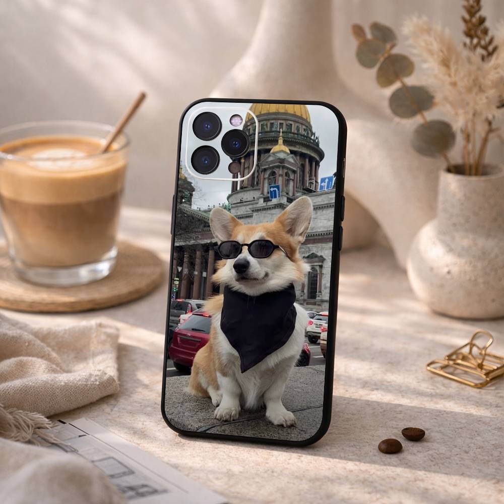 Corgi Pet Cute Dog Phone Case For iPhone17,16,15,14,13,12,Plus,Pro Max, 5G Others Soft Black Cover