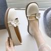 Mary Jane Women's Shoes Spring and Autumn New Small Leather Shoes Shallow Single Shoes Women's Flat Beanie Shoes