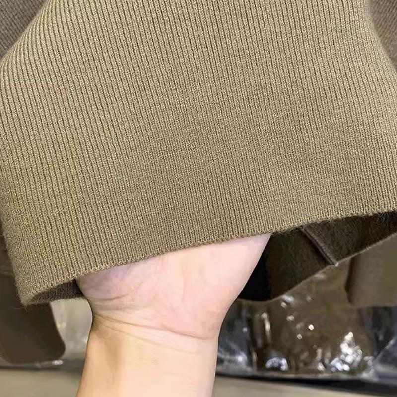 Свитер для женщин Осень Зима Утепленный Теплый Вязаный Эластичный С длинным рукавом Оверсайз Топы