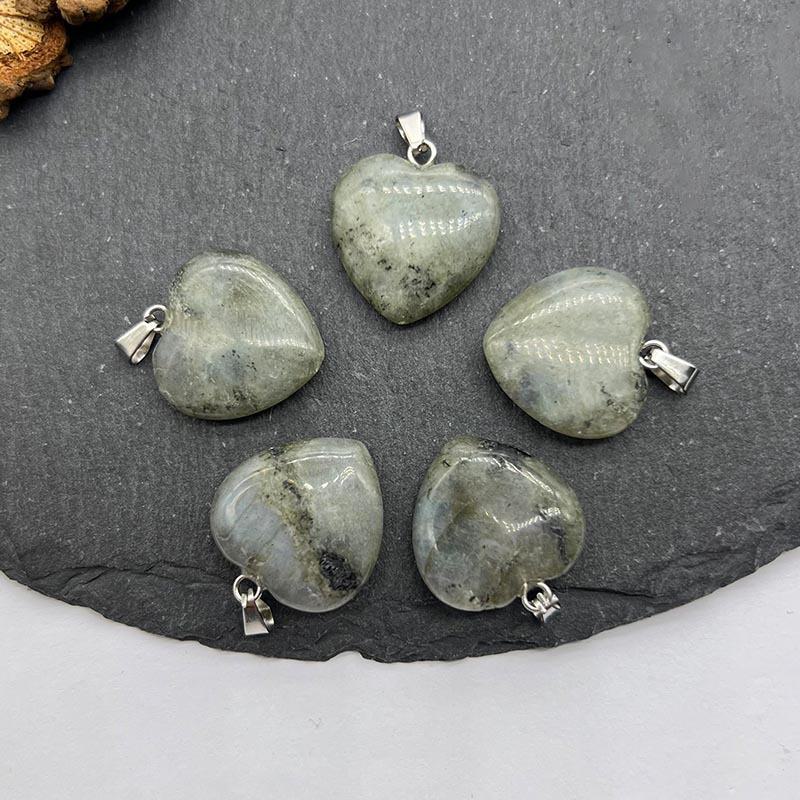 Ожерелье с подвеской из натурального хрустального камня в форме сердца, аксессуары - Ювелирные изделия с подвеской Love