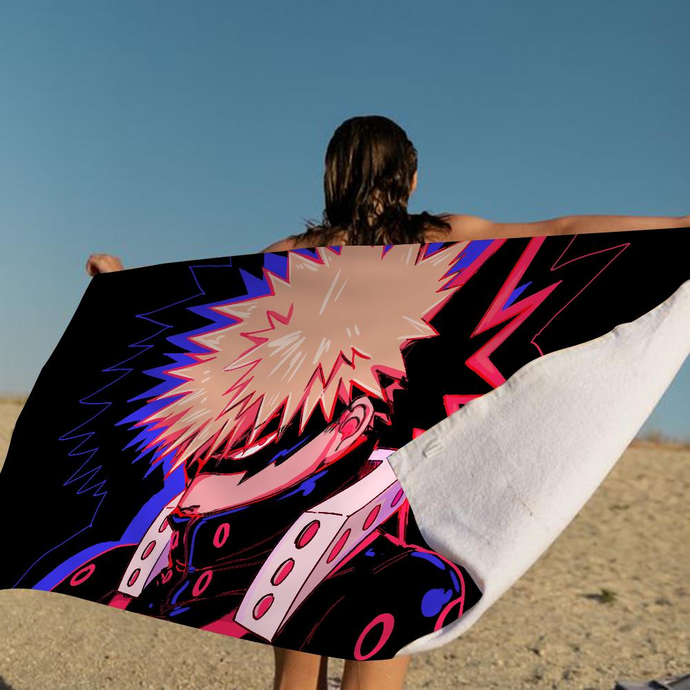 Bakugo Katsuki Beach Towel Colorful Bath Towels for Girl Microfiber Quick Dry Sand Free Beach Yoga Spa Gym Pool