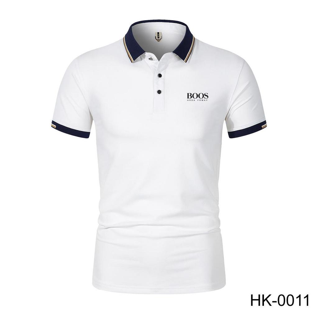 Весна/Лето Новая Хлопковая Рубашка Поло с Вышивкой и Воротником Поло для Мужчин и Женщин для Бизнеса и Отдыха