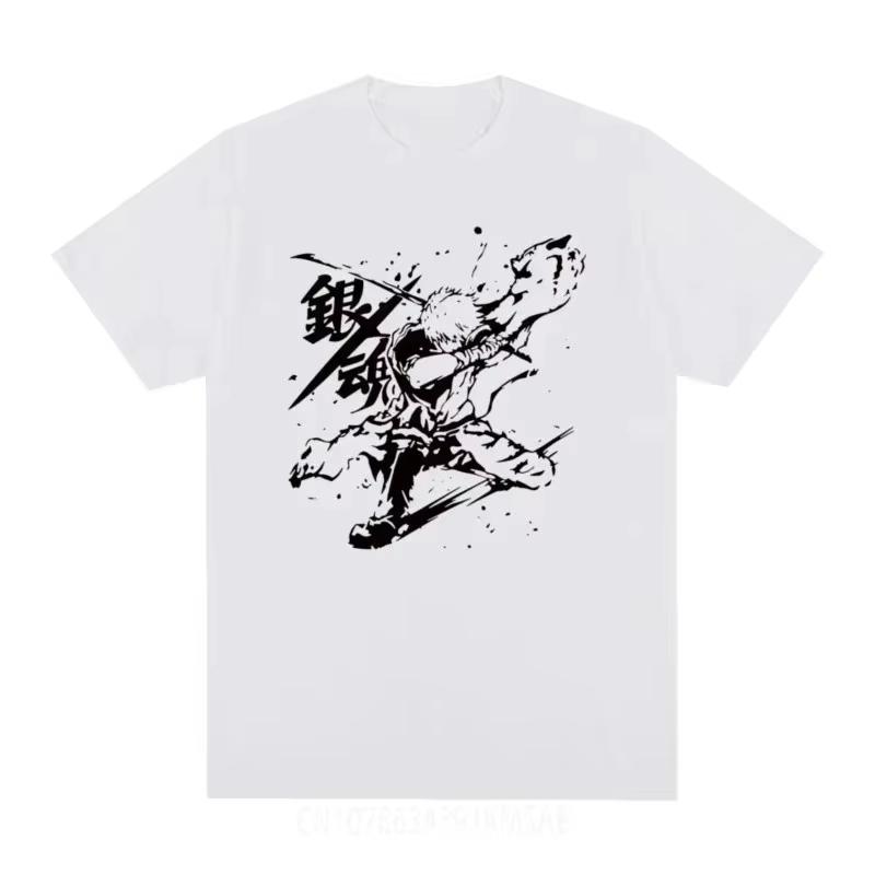 2026 Summer Gintama Sakata Gintoki Anime Tshirt Vintage Unisexs Clothing Unisexs Harajuku Streetwear Casual T Shirt for Fans