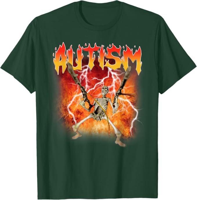 Unisex shirt Cotton Oversize Large Size Autism Skeleton Funny Oddly Specific Dank Meme T-Shirt