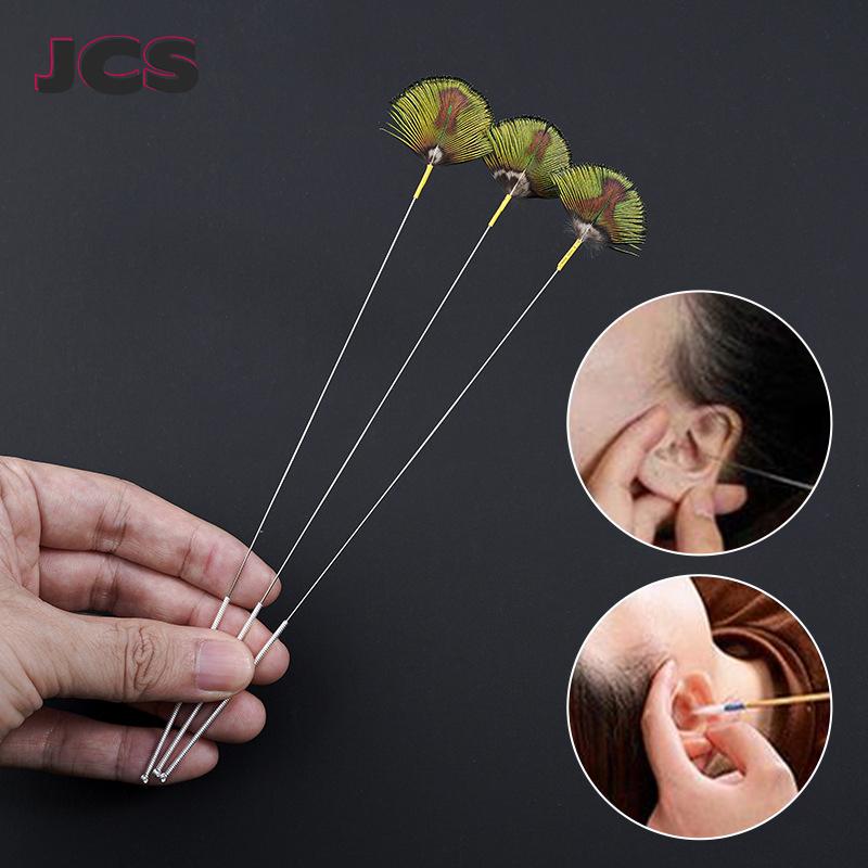 Pacock Feather Earpick Wax Remover Curette Adult Нержавеющая стальная ручка Инструменты для чистки ушей Ложка-очиститель Палочка Здоровье Чистка ушей