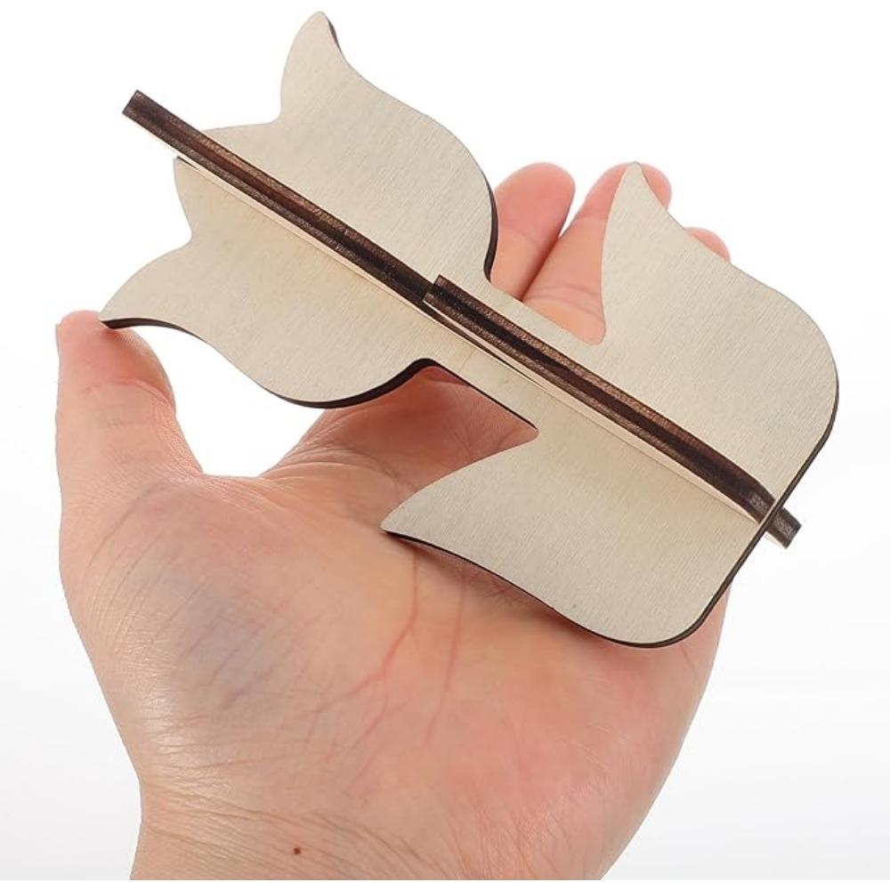 6 шт. Декор для стола в стиле фермерского дома Набор табличек с тюльпанами Сделай сам Деревянная табличка с тюльпанами Легко собрать Весенний домашний декор Необработанное дерево для вечеринки