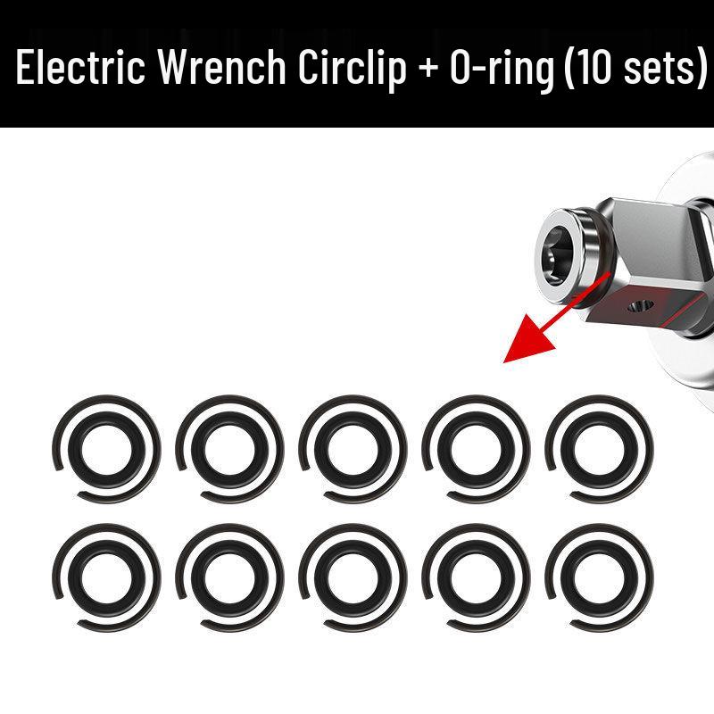 Universal Electric Wrench Accessories: T-Shaped Socket, Shaft Rings, Leather and Steel Circlips, Snap Buckles