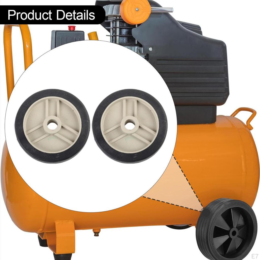 2 Pieces Air Compressor Wheels for Easy Mobility Practical Repairing Wear Resistant Replacement