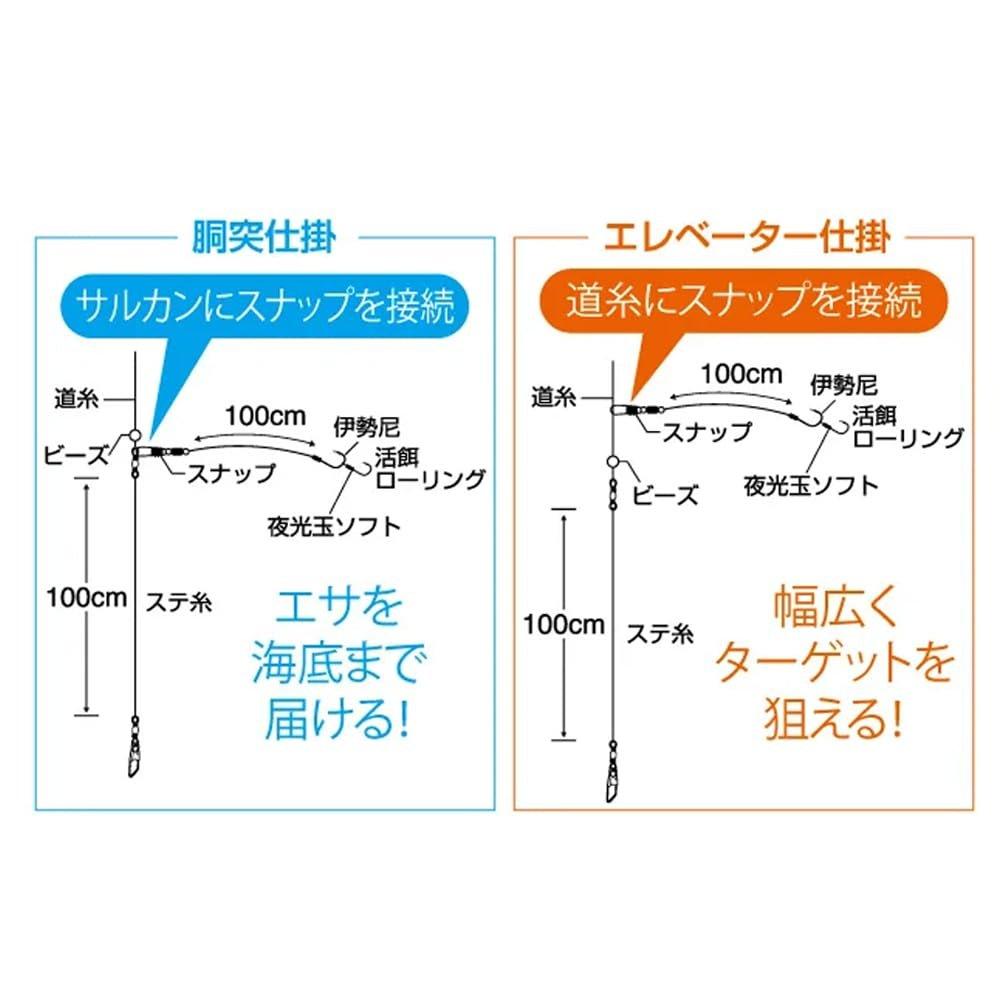 SASAME N-104 Takumigi Bukkomi Nomase Nitoryu Live Bait Fishing Rig 10-6-5 Fluorocarbon 2-Way Rig