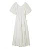Lily Brown White Volume Sleeve Dress LWFO252073 Women's