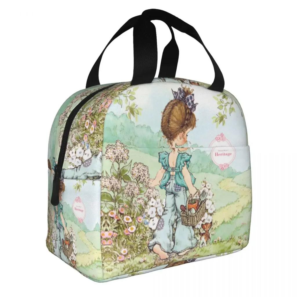 Милая Сара Кей Девушка Велосипедная Езда Ланч-боксы Аксессуары Мультфильм Деревенская Жизнь Термосумка Холодная Еда Пикник Дорожная Сумка Утепленная