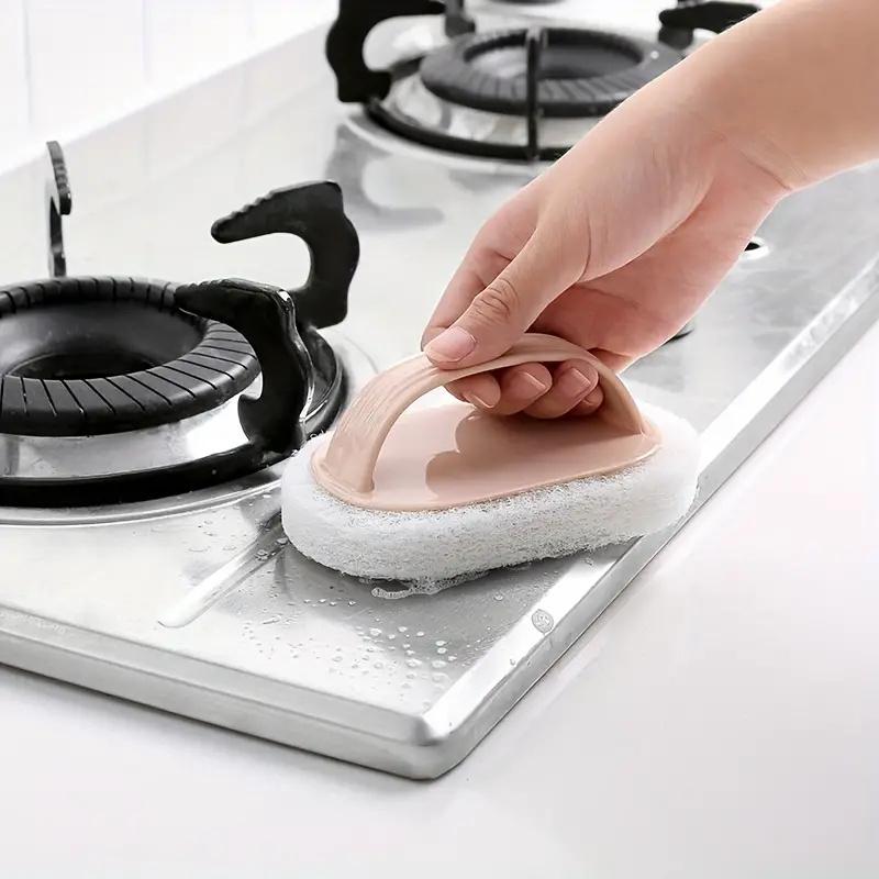 1pc Effortlessly Clean Tiles, Bathroom, and Pots with Magic Sponge Wipe - Bathtub Brush with Handle - Bathroom Accessories