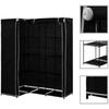 Clothes Wardrobe - VIDAXL - Foldable Fabric - Black - Self-assembly - For Bedroom