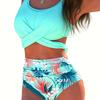 1011 European and American neck cross strap swimsuit female conservative sexy high waist bikini European and American trend beach