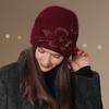New Women Winter Hat Street Fashion Warm Beanie Hat For Female Casual Flowers Decoration Knitted Hat