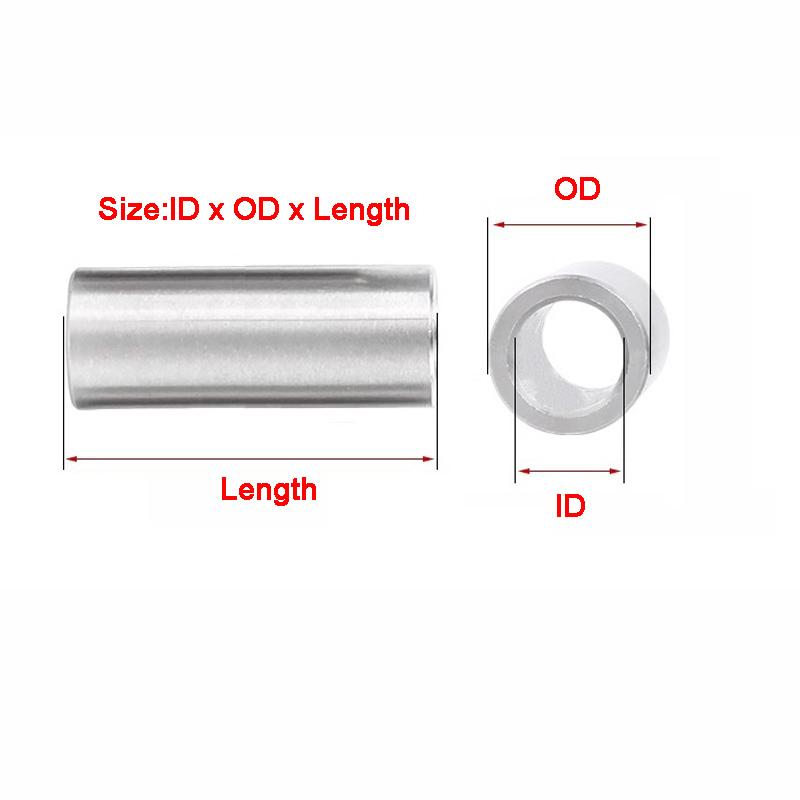 M17 M18 M20 304 Stainless Steel Bushing Steel Sleeve Washer Round Hollow Unthreaded Standoff Spacer Gasket Sleeve Length 5-50mm
