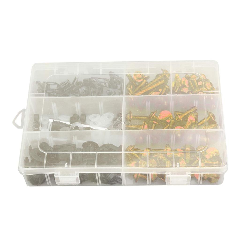 Viprh Мотоцикл 198 шт. Универсальные болты обтекателя Винты Комплект кузовных деталей Совместим с Honda Kawasaki Ducati Золото