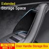 USVOTOV For Tesla Model 3 Y 2023 2022 2021 Door Handle Storage Box Side Flocking Tray Hidden Organizer Car Interior Accessory