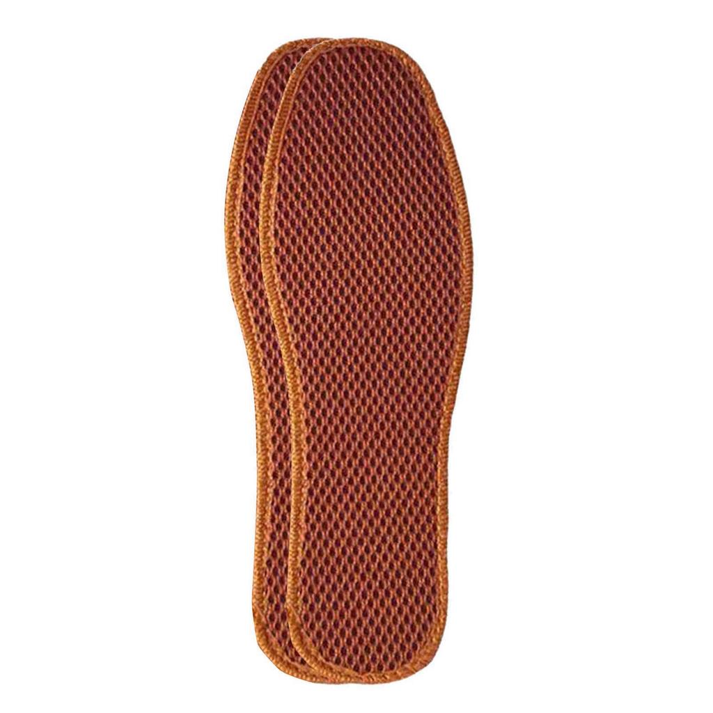Bamboo Charcoal Deodorant Mesh Insoles Breathable Absorb Sweat Shoe Pads for Men Women Khaki 43