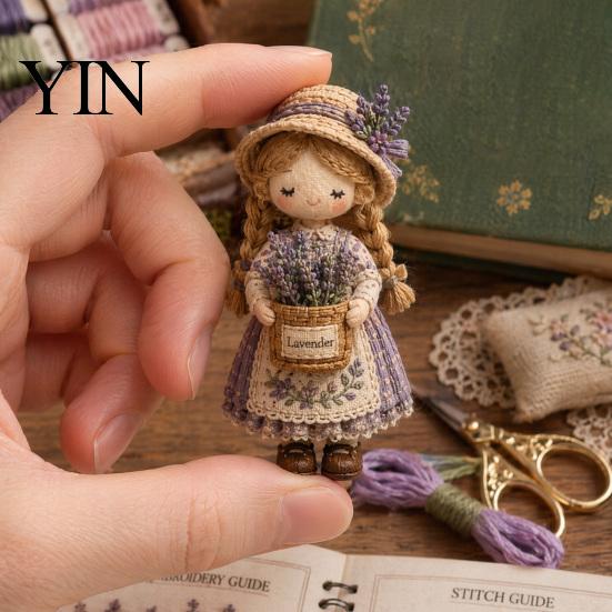 No-sew Craft Kit Patchwork Girl DIY Kit, 3D Doll Sewing Set with Pre-Cut Beginner Fabric Thread Needles, Cute for Home Decor Handmade Gift Teens