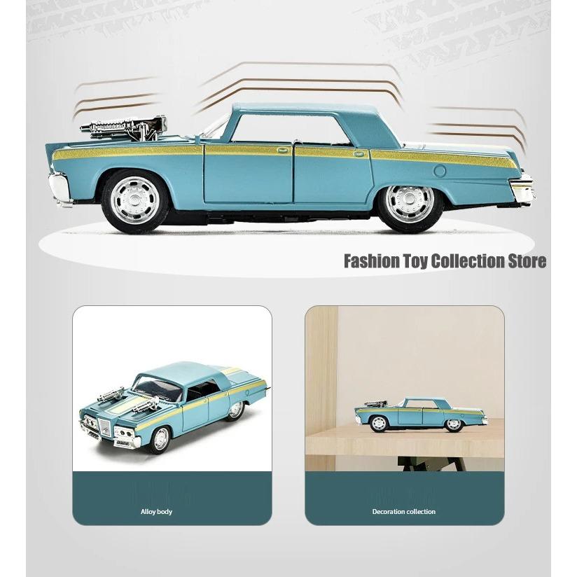 1/32 Dodge Chrysler Vintage Modified Alloy Car Model Diecasts Toy With Sound and Light Vehicles Decoration Toys For Kids Gift