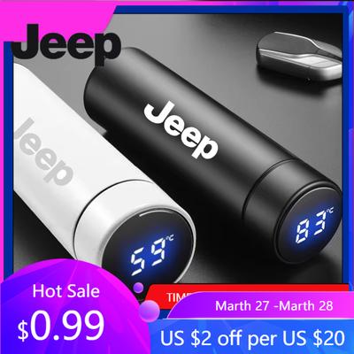 Для Jeep Термокружка из нержавеющей стали 304 Умный автомобильный термос Бутылка для воды Для Jeep Renegade Wagoneer Avenger Recon Wrangler JK