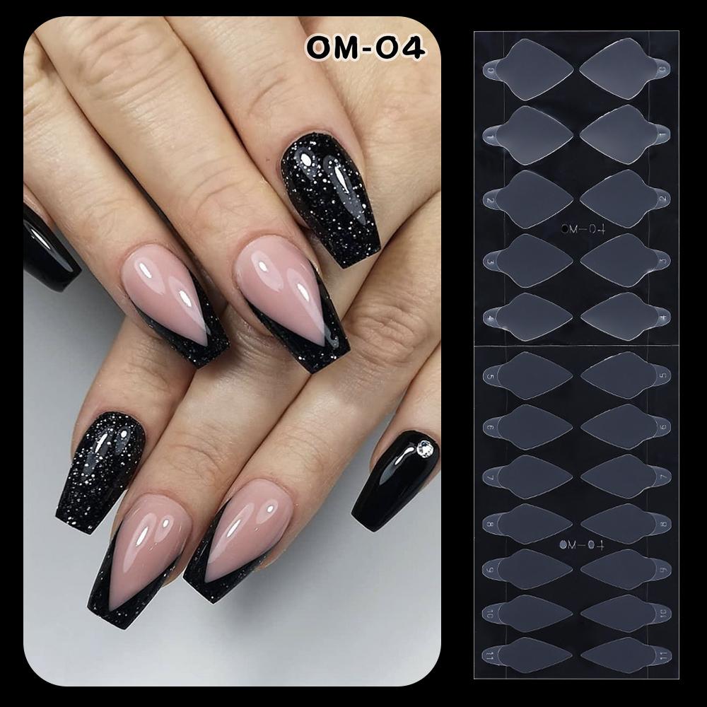 Nails Mold False Tips Poly Nail Gel French Forma Dual Sticker French Line Silicone for Dual Forms
