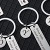 Stainless Steel Drive Safe Keychain Lover Gifts Fashion Jewelry A-Z 26 Initials Lettering Key Ring