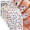 Halloween Nail Stickers 6 Sheets Glow-in-the-dark Sticker, Spooky Ghost Pumpkin Skull Manicure Party Art Decor Decal, DIY Decoration Favors for Women