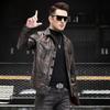 Autumn Leather Jacket Men's Head Layer Sheep Oil Wax Leather Medium and Long Lapel Collar Multi-pocket Retro Casual Jacket