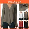 Elegant Womens Summer Casual Long Sleeve Loose Chiffon T-shirt Blouse For All Sizes